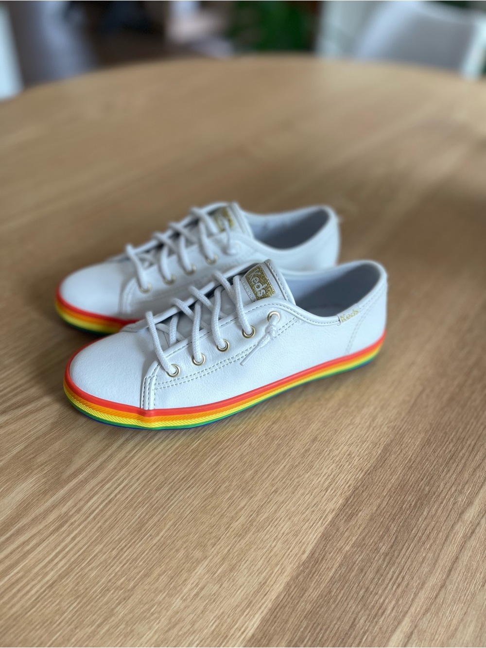 Keds Kids Kickstart Rainbow Sneakers Sz 1 NEW